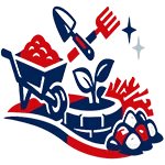 Landscaping illustrated service emblem